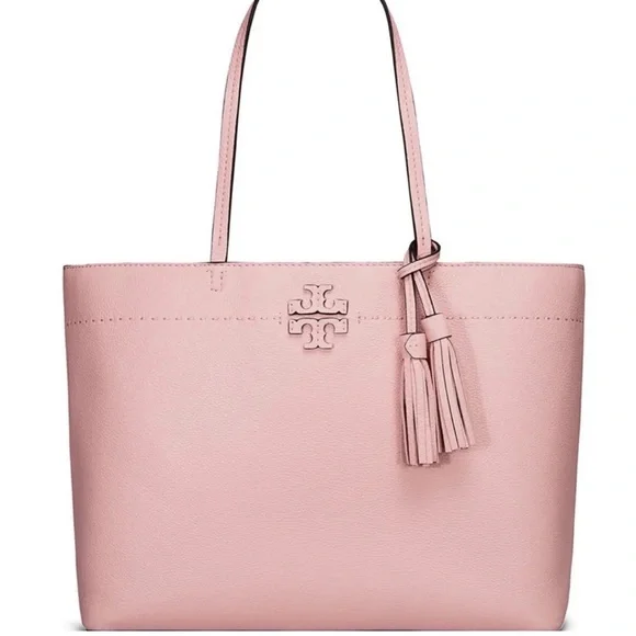 Tory Burch McGraw Pink Leather Tote Bag - Picture 13 of 14